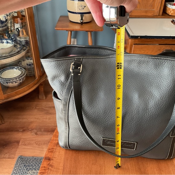 Dooney & Bourke Pebble Leather Dark Gray Tote w/ accessories - Picture 16 of 16